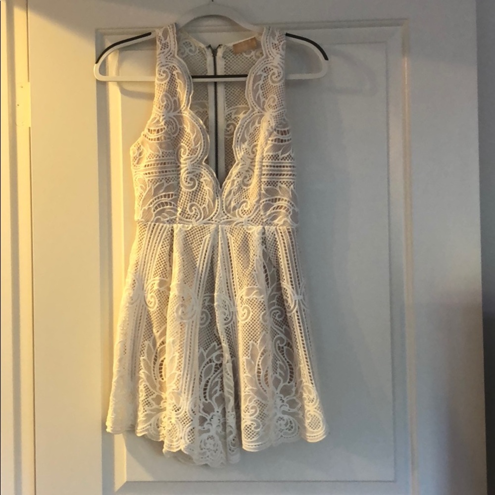 Love Triangle Baroque Lace Romper